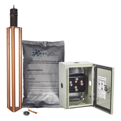 TG-70K - Kit de puesta a tierra / 70 A / Electrodo + Filtro + Acoplador 1500 A / Gabinete NEMA 4 / 20x30x12 cm (7.9x11.8x4.7 in)