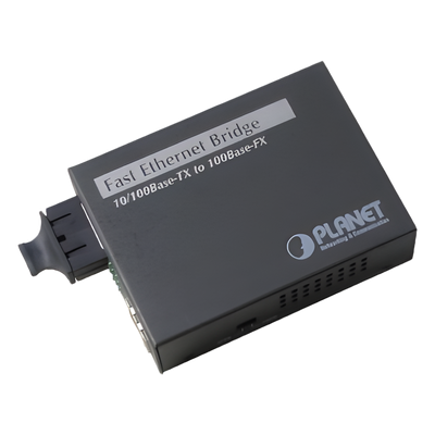FT-802S15 - Convertidor de medios 100 Mbps UTP/fibra óptica Mono-Modo hasta 15 Km, conector SC