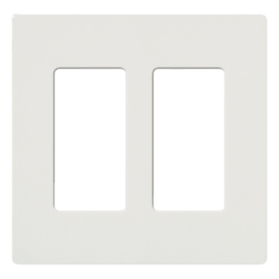 CW2WH - Placa de Pared Decorativa / 2 Espacios / Sin Tornillos Visibles / Perfil Sobredimensionado 7.6 mm / Blanco Brillante