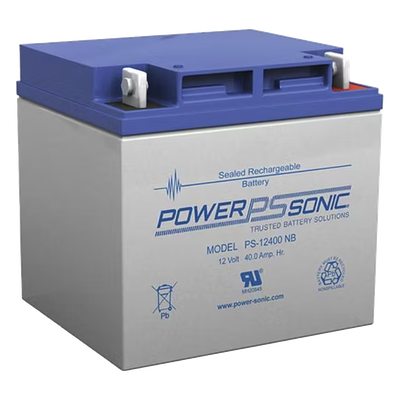 PS-12400-NB4 - Batería de Respaldo AGM/VRLA / 12V / 40AH / Terminales NB4 / Vida Útil 5 Años / Caja ABS Resistente a Impactos