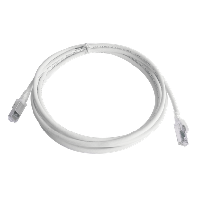 ZM6A-S10-02B - Patch Cord / Cat6A S/FTP / Blindaje 360° / PCB en Conector / CM/LS0H / 3.05 m (10 Pies) / Blanco / Bulk