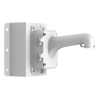 DS-1604ZJ-BOX-CORNER - Montaje de Esquina con Caja de Conexión / Compatible Domos PTZ / Aleación de Aluminio y Acero / Carga 10 kg (22 lb) / Adaptador AC 24V 3A / IP para Exterior