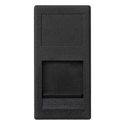 SM-1/2-KEY-G - Medio Módulo / 1 Espacio Jack Keystone / Guardapolvo Integrado / Color Grafito / Cajas Teleblock y Ofiblock
