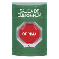 SS2109EX-ES - Botón de Salida de Emergencia / Texto en Español / Acción Mantenida / LED de Iluminación / Cubierta Transparente / UL cUL ADA