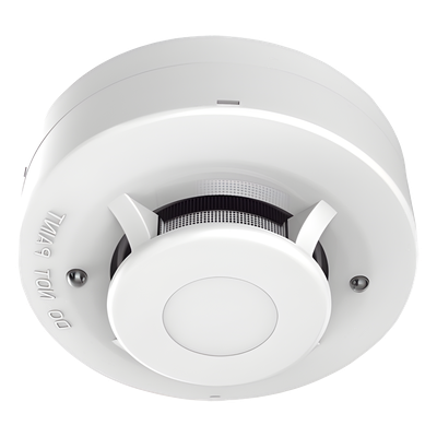 DS-PDSMK-4 - Detector de Humo Fotoeléctrico / 4 Hilos / DC 12 V / LED Duales 360° / Umbral 0.10 a 0.16 dB/m / Perfil Bajo 35 mm