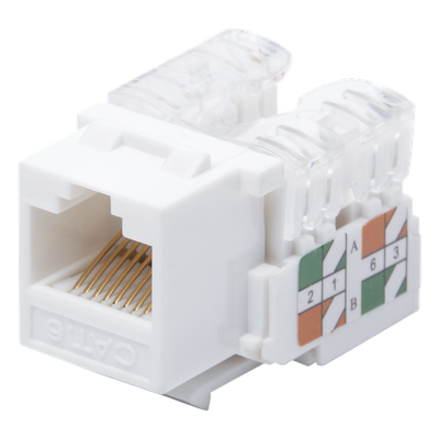 LP-KJ-601-WH - Módulo Jack Keystone / Cat6 / Clase E / Terminación 110 Punchdown / RJ45 / Sin Blindaje / Color Blanco