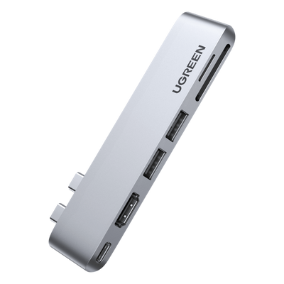 80856 - Hub USB-C 6 en 1 / 2xUSB-A 3.0 5Gbps / HDMI 4K@30Hz / PD 100W / SD+MicroSD / Aluminio / 0.36x0.10x0.03 pies