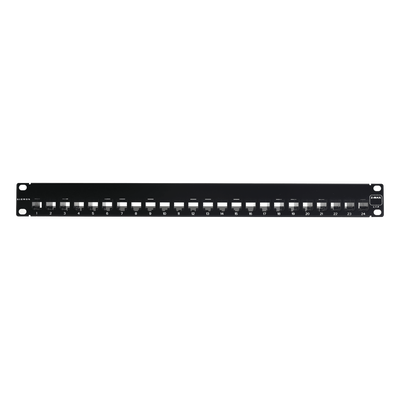 Z6-PNL-24K - Patch Panel UTP de 24 Puertos / Categoría 6 / Plano / 1UR / Precargado con Jacks Z-MAX / Acero 18 Gauge