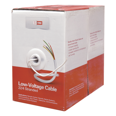 SF-22-04 - Cable 100% Cobre INDUSTRIAL/  4 x 22 AWG/ de color blanco / 305m / para aplicaciones en sistemas de Intrusión / Control de Acceso y TV Porteros