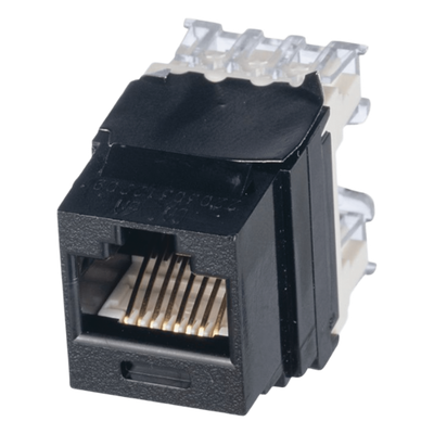 DRJ688TGBL - Conector Jack RJ45 Cat6 / 250 MHz / 50μ Oro / PoE++ 802.3bt / 22-26 AWG / 19in Rack
