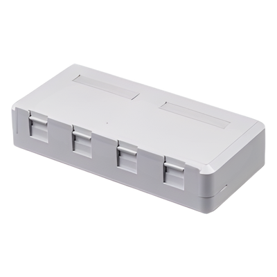 LP-WP-07B - Caja de Pared Superficial / 4 Puertos Keystone / Instalación Compacta