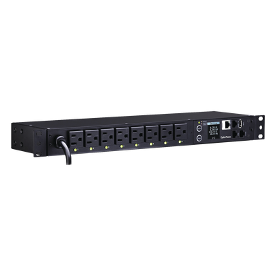 PDU41001 - PDU Switchable / 8 Salidas NEMA 5-15R / Entrada 120 Vca NEMA 5-15P / Horizontal 19in / 1UR / Control Remoto por Red / Daisy Chain