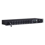 PDU41001 - PDU Switchable / 8 Salidas NEMA 5-15R / Entrada 120 Vca NEMA 5-15P / Horizontal 19in / 1UR / Control Remoto por Red / Daisy Chain