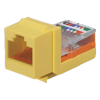 NK5E88MYLY - Módulo Jack Keystone / Cat 5e / RJ45 / 8P8C / Leadframe / T568A-B / Sin Blindaje / Amarillo