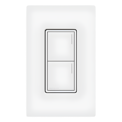 RRSTW2BWH - Teclado de Pared / 2 Botones / Control de Escenas / Barra Luminosa Ajustable / RadioRA 3