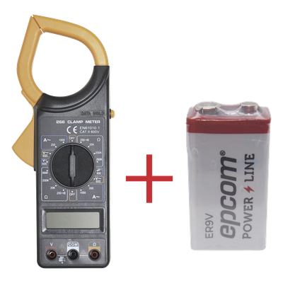 DT266KIT - Multímetro Digital de Gancho / 600 V CA/CC / CAT II / 1000 A CA / Pinza 57 mm (2.09') / LCD 3-1/2 Dígitos