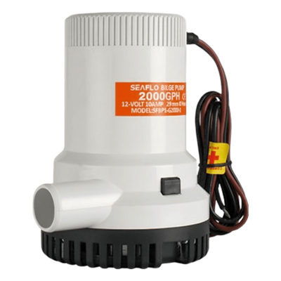 SFBP1-G2000-01 - Bomba de Achique / 2000 GPH (7571 LPH) / 12V CD / Eje de Acero Inoxidable / Operación en Seco / Anti-Airlock / Certificación ISO 8849
