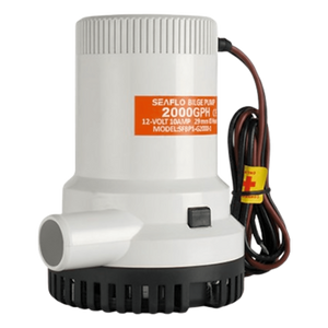 SFBP1-G2000-01 - Bomba de Achique / 2000 GPH (7571 LPH) / 12V CD / Eje de Acero Inoxidable / Operación en Seco / Anti-Airlock / Certificación ISO 8849
