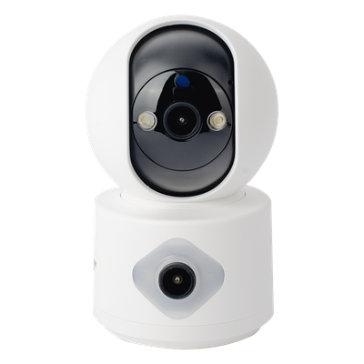 SCAM3DB - Cámara IP Wi-Fi / Doble Lente 3 Megapixel / 1920x2160 / Pan 320° / Tilt 70° / IR 10 m (32.8 ft) / Audio Bidireccional / MicroSD 128 GB