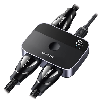 90385 - Conmutador HDMI 2.1 / 8K @60Hz / 4K @120Hz / 48Gbps / 2×1 / HDR Dolby / 7.1 Canales
