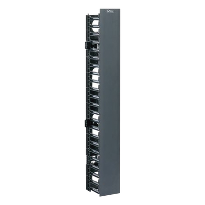 WMPVF45E - Organizador de Cable Vertical / 45 Espacios de Rack / 6.9 pies de Alto / 131 Cables CAT6 / Frontal Sencillo / ABS Negro