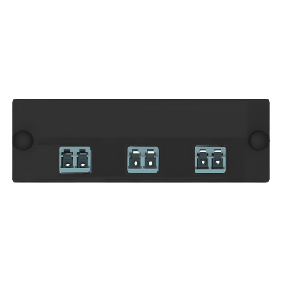 FAP3WAQDLCZ - Placa Acopladora de Fibra Óptica / 6 Fibras LC Duplex / Multimodo OM3/OM4 / Cerámica Zirconia / Color Aqua