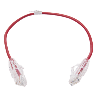LP-UT6-030-RD28 - Cable de Parcheo / UTP Cat6 / 30 cm (0.98 ft) / 28 AWG / Slim / Rojo