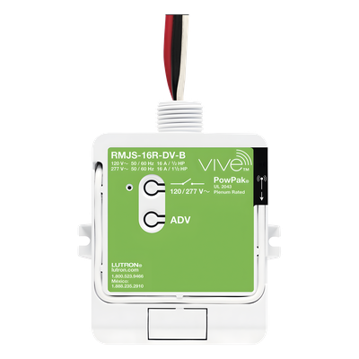 RMJS16RDVB - Módulo de Relevador Inalámbrico / Softswitch 16 A / 120/277 V / Clear Connect RF / 10 Controles Pico / 10 Sensores de Ocupación / Memoria ante Fallas