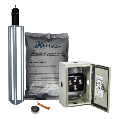 TG-70KAI - Kit de puesta a tierra / 70 A / Electrodo acero inoxidable / Filtro / Acoplador 1500 A / Gabinete NEMA 4 / 20x30x12 cm (7.9x11.8x4.7 in)
