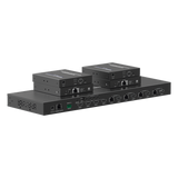 TT844 - MATRICIAL Y EXTENSOR DE VIDEO HDMI 4 x 4 / 4 Entradas HDMI / 4 Salidas HDMI Loop / 4 Salidas RJ45 para Extender la señal 70 metros por salida  /4K / Conmutación por RS232, Control Remoto o Ethernet.