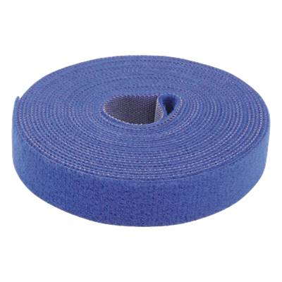 PST-C05-001-BLU - Cinta de Contacto Autoadherente / 1.6 cm x 25 m (0.63 in x 82 ft) / Gancho y Bucle / Espalda con Espalda / Uso Interior y Exterior