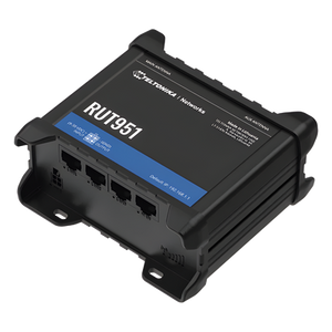 RUT951 - Router Industrial 4G LTE / Cat 4 150/50 Mbps / Dual SIM / Wi-Fi 4 802.11b/g/n / 4 Puertos Ethernet 10/100 Mbps / VPN Múltiples Protocolos