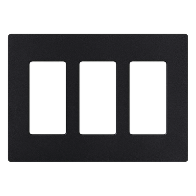 SC-3-MN - Placa de Pared / 3 Espacios / Diseño Screwless / Apertura Designer / Acabado Satinado Midnight / 16.7 cm (6.6 in) x 11.9 cm (4.7 in)