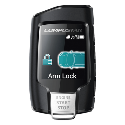 2WQ9R-FM - Control Remoto Bidireccional de cuatro botones con pantalla para Sistemas de alarmas Compustar