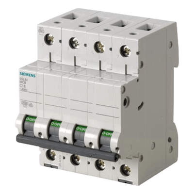 5SL64167CC - Interruptor automático magnetotérmico / 4 polos / 16 A / Curva C / 6 kA / 400 VCA / Riel DIN