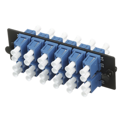FAP12WBUDLCZ - Placa Acopladora de Fibra Óptica / 12 Conectores LC Duplex / 24 Fibras Monomodo OS1/OS2 / Zirconia Cerámica / Color Azul