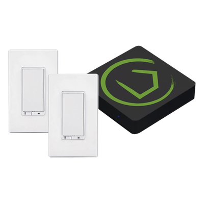 HC7K2 - Kit Controlador Inteligente / Z-Wave, Zigbee, Shelly, Lutron / 2 Atenuadores On/Off / Cobertura 8-9 m (26-30 ft)