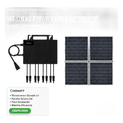 NEO2500MX2KIT - Kit Solar Interconexión / 2.5kW / 220Vca / Microinversores / IP67 / Monitoreo Remoto / 8.2 ft Montaje