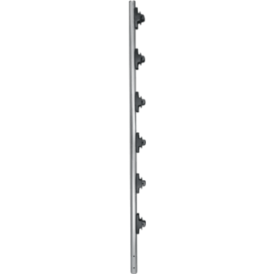 SF-POST-6 - Poste de Paso para Cercas Eléctricas / Tubo de Acero Galvanizado / 6 Aisladores / Longitud 1.4 m (4.6 ft) / Diámetro 25 mm (1 in) / Sin Pintura