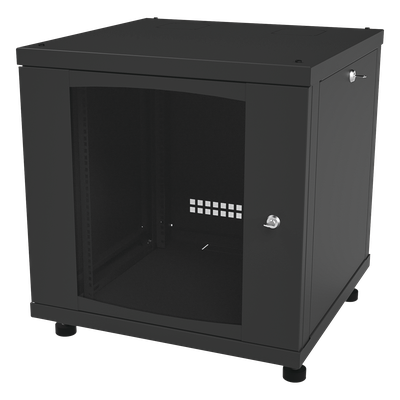 LP-6060-12U - Gabinete de Piso / 12UR / 638 mm Profundidad / 276 kg Carga / Acero ANSI/TIA RS-310-D / Puerta Cristal Templado