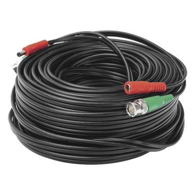 DIY-30M-HD - Cable Coaxial BNC RG59 con Alimentación / SIAMES / 30 Metros (98.43 Pies) / 100% Cobre / 4K / Interior y Exterior