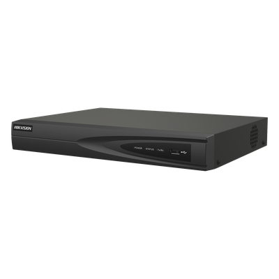 DS-7608NI-Q1/8P(D) - NVR IP / 8 Canales / 8 Puertos PoE+ / 4K 30fps / 300 m (984.3 ft) PoE Extendido / 1 Bahía HDD / Salida HDMI+VGA