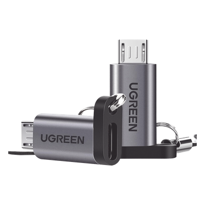 50590 - Adaptador USB-C a Micro USB / Carga Rápida FCP/QC2.0 / Transferencia 480 Mbps / Cable Integrado / Conector Aluminio