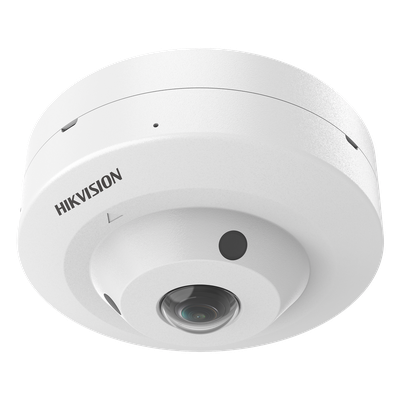 DS-2CE52K0T-LPS - Cámara Fisheye TurboHD / 3K 2960x1665 / Lente 1.8 mm / 180° FOV / Audio y Micrófono / Luz Dual IR y Blanca 10 m (32.8 ft) / IP67 / IK08