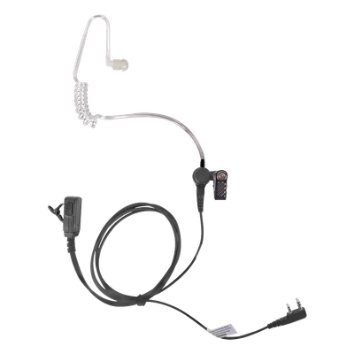 TX-EHKAV2 - Micrófono-Audífono de Tubo Acústico / Grado Médico / PTT de Alta Resistencia / Cable Reforzado con Kevlar / Compatible con Radios KENWOOD y TXPRO
