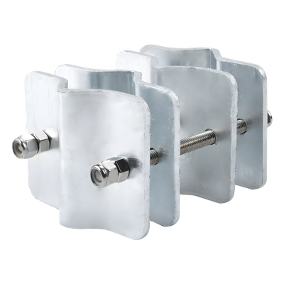 SMM-K4 - Herraje Adaptador de Mástil / Acero A-36 / Galvanizado en Caliente / Diámetro 3/4" a 2-1/4" / 4 Brackets / Tolerancia ±1 mm