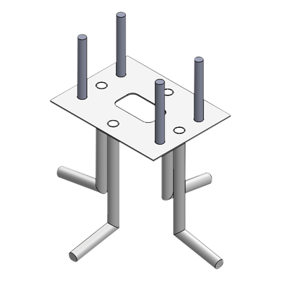 XB-ANCLA - Anclaje de Acero para Barrera Vehicular / Sujeción al Piso / Compatible con Serie XB, XBF y XBS / Instalación Indirecta