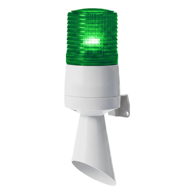 S60ADL-110-G - Torre de Señalización LED / Luz Fija y Destellante / Zumbador 95 dB a 1 m / 110 VCA / IP65 / Ø60 mm