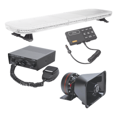 X67RBAKIT - Kit de Equipamiento para Seguridad Pública / Barra LED 88 LEDs G3 / Sirena 100W 7 Tonos / Bocina 100W 8 Ohm / IP65 / SAE / 118 cm (46.5 in)