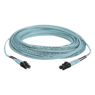FX2ERLNLNSNM050 - Jumper de Fibra Óptica / Multimodo OM3 50/125 / LC-LC Dúplex / OFNR Riser / Aqua / 50 m (164.04 pies)